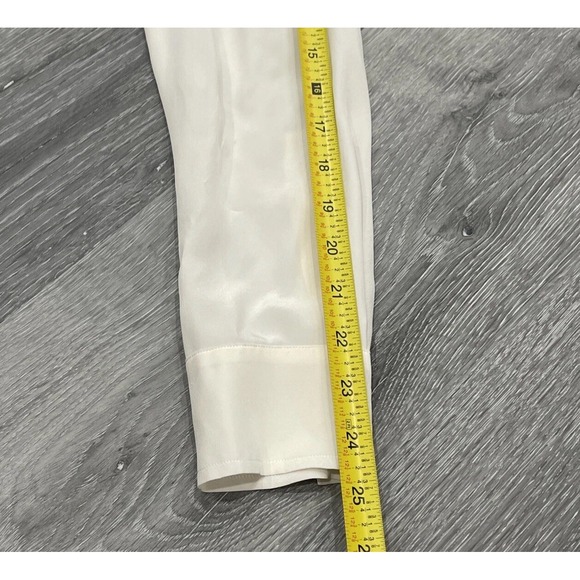 VINCE Womens 100% Silk Shirt Top Tunic Blouse Long‎ Sleeves Ivory Creme Size 8 - Picture 9 of 10